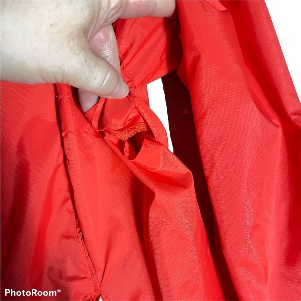 Eddie Bauer red orange windbreaker coat jacket small hood hooded front zip EUC - Picture 8 of 16